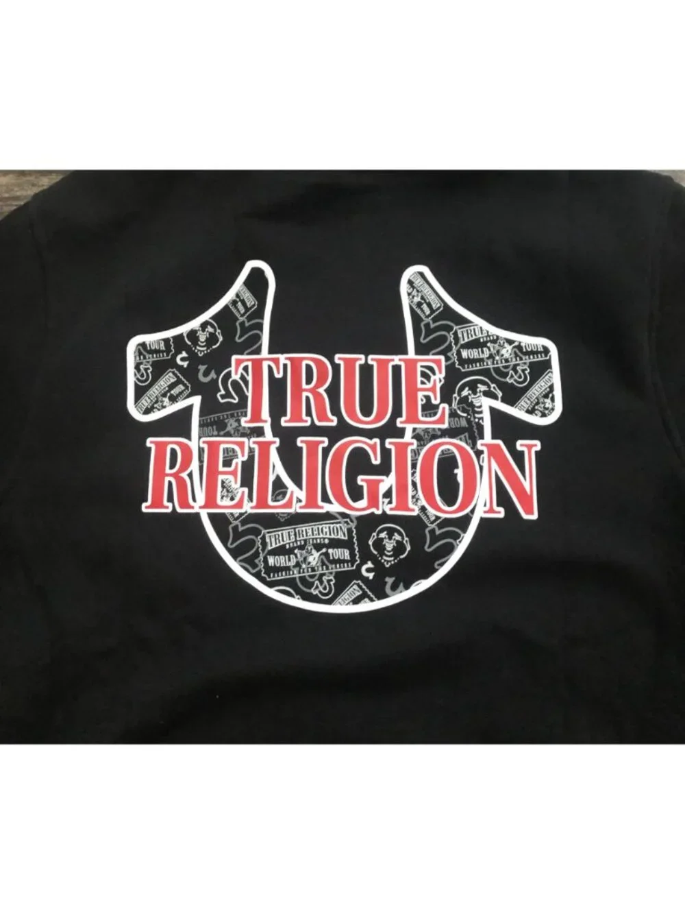 True Religion Mens XL Black Full Zip Hoodie Jacket New with $124 Tags